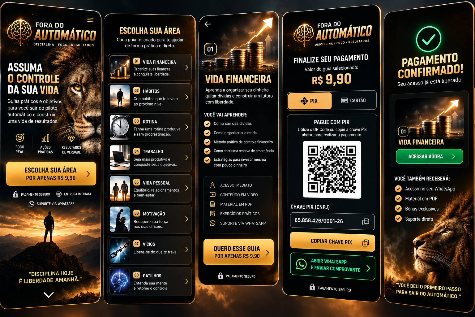 Referência visual do aplicativo Fora do Automático